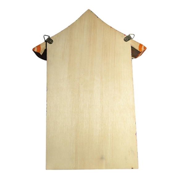 ♻️Riri Créativity | Hand-drawn Colorful Wooden House Shaped Mini Shelf Signed♻️ - Picture 9 of 11